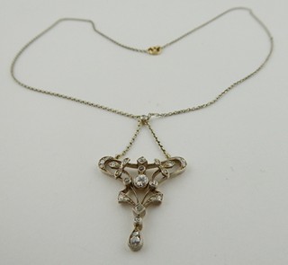 ZLATÝ SECESNÍ KOLIÉR S PŘÍRODNÍMI DIAMANTY, VÍDEŇ 1900 - 1920