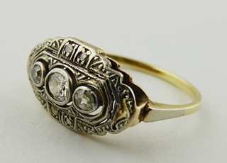 ZLATÝ PRSTEN S PŘÍRODNÍMI DIAMANTY - 0,25 CT
