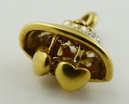 ZVONEČEK ZE ZLATA 18K S PŘÍRODNÍMI RUBÍNY A DIAMANTY 0,60 CT