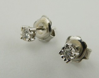 NÁUŠNICE S PŘÍRODNÍMI DIAMANTY 0,10 CT