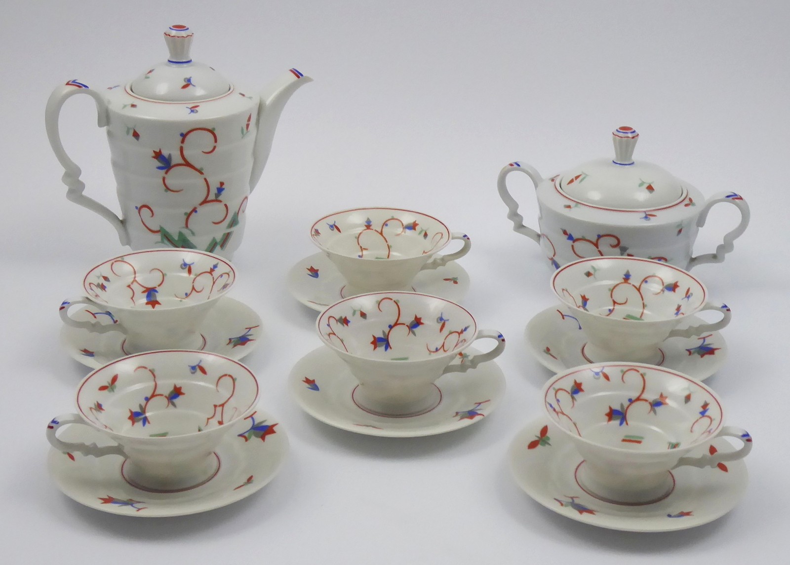 FRIEDRICH FLEISCHMANN (1887-1943) - ART DECO KÁVOVÝ SERVIS MADELEINE - ROSENTHAL