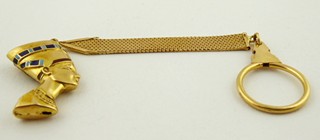 ZLATÝ DLOUHÝ PŘÍVĚSEK, ŠATLÉN S NEFERTITI - 18K