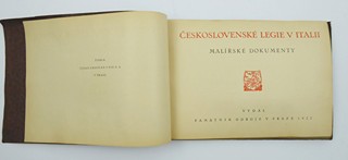 ČS. LEGIE V ITÁLII, MALÍŘSKÉ DOKUMENTY 1918 - BIBLIOFILIE