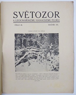 TÝDENÍK SVĚTOZOR Z ROKU 1929 VĚNOVANÝ LEGIONÁŘSKÉMU HANÁCKÉMU PLUKU