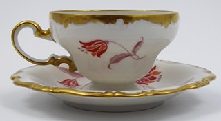 KÁVOVÝ ŠÁLEK S EXOTICKÝMI KVĚTY - ROSENTHAL, POMPADOUR