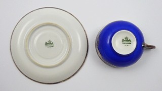 NOBLESNÍ MOKA ŠÁLEK SE STŘÍBRNÝMI SECESNÍMI ORNAMENTY - ROSENTHAL