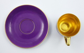 FIALOVÝ ZLACENÝ KÁVOVÝ ŠÁLEK - ROSENTHAL