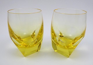 RUDOLF ESCHLER - DVĚ SKLENIČKY - MOSER, KOLEKCE BAR