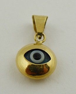 ZLATÝ PŘÍVĚSEK S MODRÝM OKEM - EVIL EYE