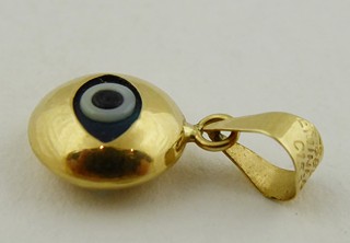 ZLATÝ PŘÍVĚSEK S MODRÝM OKEM - EVIL EYE