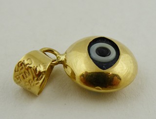 ZLATÝ PŘÍVĚSEK S MODRÝM OKEM - EVIL EYE