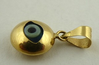 ZLATÝ PŘÍVĚSEK S MODRÝM OKEM - EVIL EYE