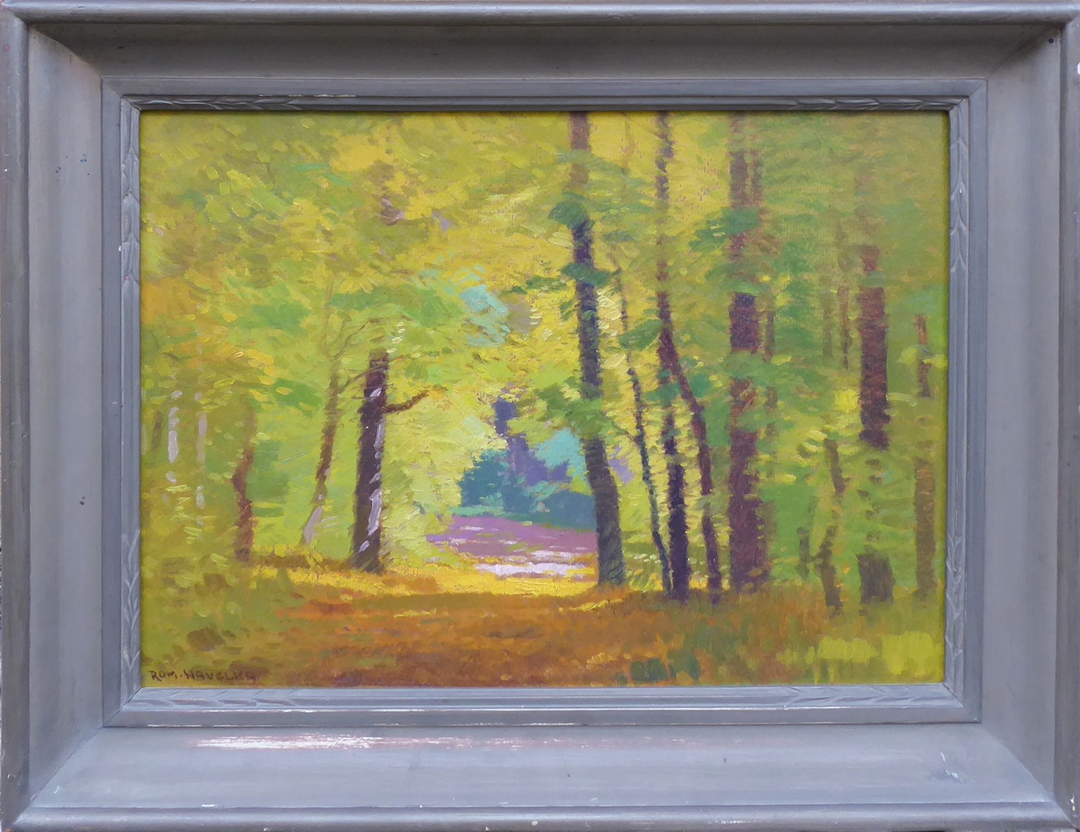 ROMAN HAVELKA (1877 - 1950) - PROSLUNĚNÝ PODZIM V LESE