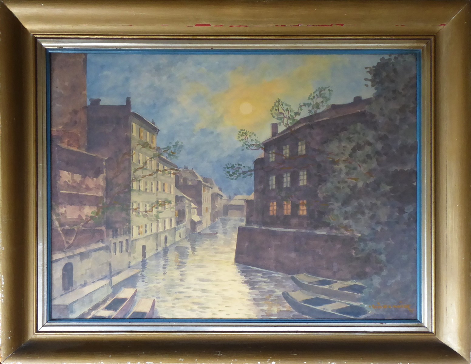 RUDOLF VÁCLAVÍK (NAR. 1898) - MĚSÍČNÍ NOC NA PRAŽSKÉ KAMPĚ