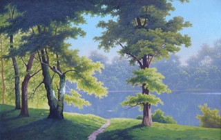 FRITZ CHWALA (1872 - 1936) - V PARKU U ŘEKY