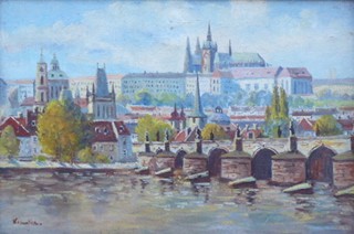 JOSEF HOMOLKA - POHLED NA HRADČANY, MALOU STRANU A KARLŮV MOST