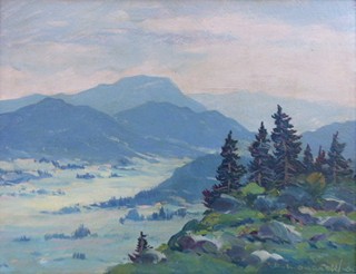 MIROSLAV ŠAŠEK (1916 - 1980) - POHLED NA KOPCOVITOU KRAJINU