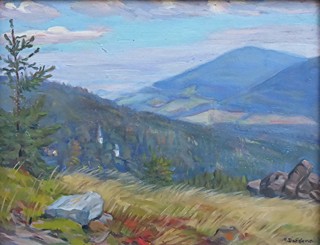 VALENTIN DRŽKOVIC (1888 - 1969) - VÝHLED DO KRAJINY Z TRAVNATÉ MÝTINY