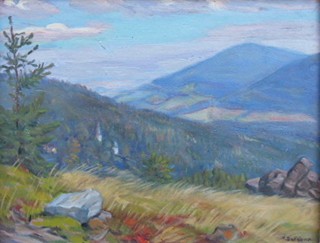 VALENTIN DRŽKOVIC (1888 - 1969) - VÝHLED DO KRAJINY Z TRAVNATÉ MÝTINY