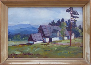 MIROSLAV ŠAŠEK (1916 - 1980) - CHALUPA S OSAMĚLOU BOROVICÍ