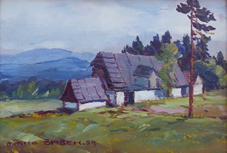MIROSLAV ŠAŠEK (1916 - 1980) - CHALUPA S OSAMĚLOU BOROVICÍ