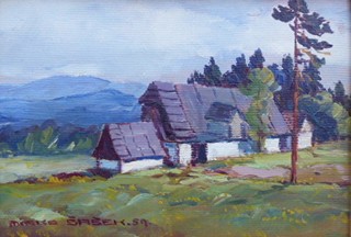 MIROSLAV ŠAŠEK (1916 - 1980) - CHALUPA S OSAMĚLOU BOROVICÍ