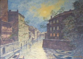 RUDOLF VÁCLAVÍK (NAR. 1898) - MĚSÍČNÍ NOC NA PRAŽSKÉ KAMPĚ