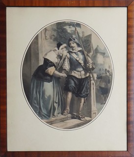 GUSTAV BARTSCH (1821 - 1896) - SETKÁNÍ VOJÁKA S DÍVKOU