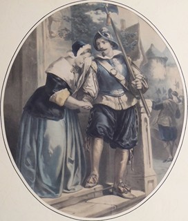 GUSTAV BARTSCH (1821 - 1896) - SETKÁNÍ VOJÁKA S DÍVKOU
