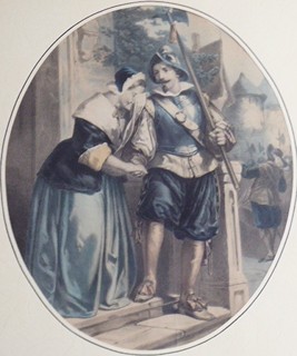 GUSTAV BARTSCH (1821 - 1896) - SETKÁNÍ VOJÁKA S DÍVKOU