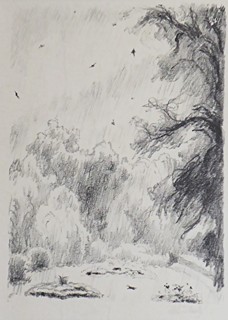 MAX ŠVABINSKÝ (1873 - 1962) - DÉŠŤ V PARKU