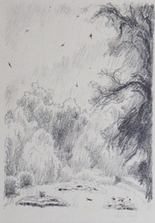 MAX ŠVABINSKÝ (1873 - 1962) - DÉŠŤ V PARKU