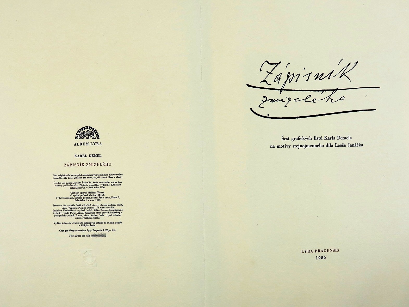 Karel Demel (1942 - 2024) - Zápisník zmizelého (L. Janáček)