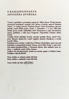 Petr Melan (1947) - Z korespondence Antonína Dvořáka