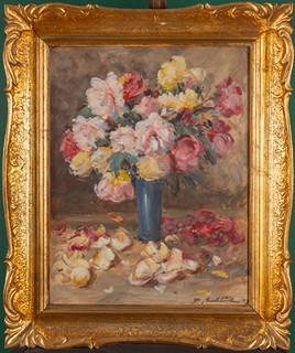 František Bukáček (1910 - 1988) - Jiřiny ve váze
