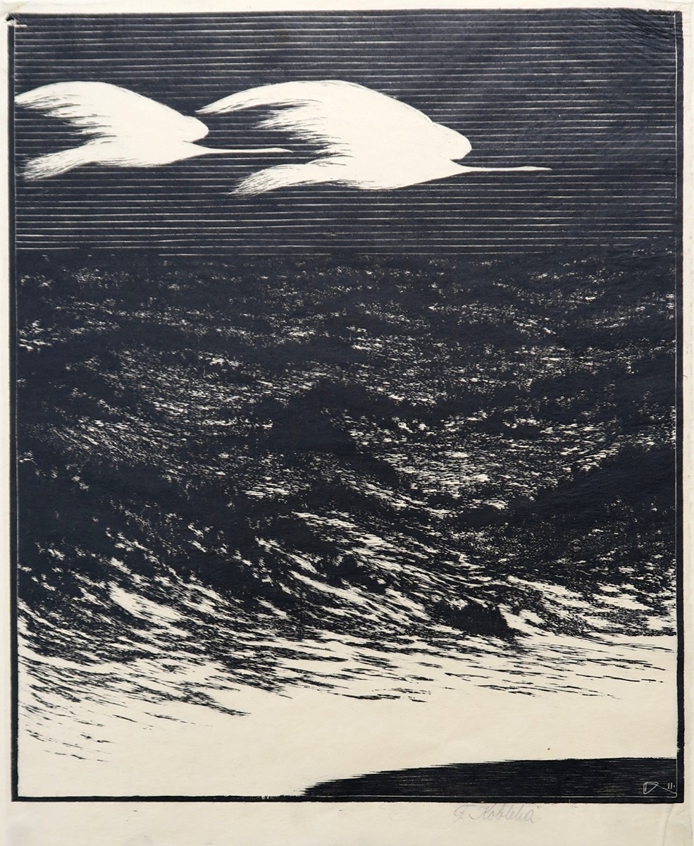 František Kobliha (1877 - 1962) - Ptáci odletí - ilustrace k Máchovu Máji