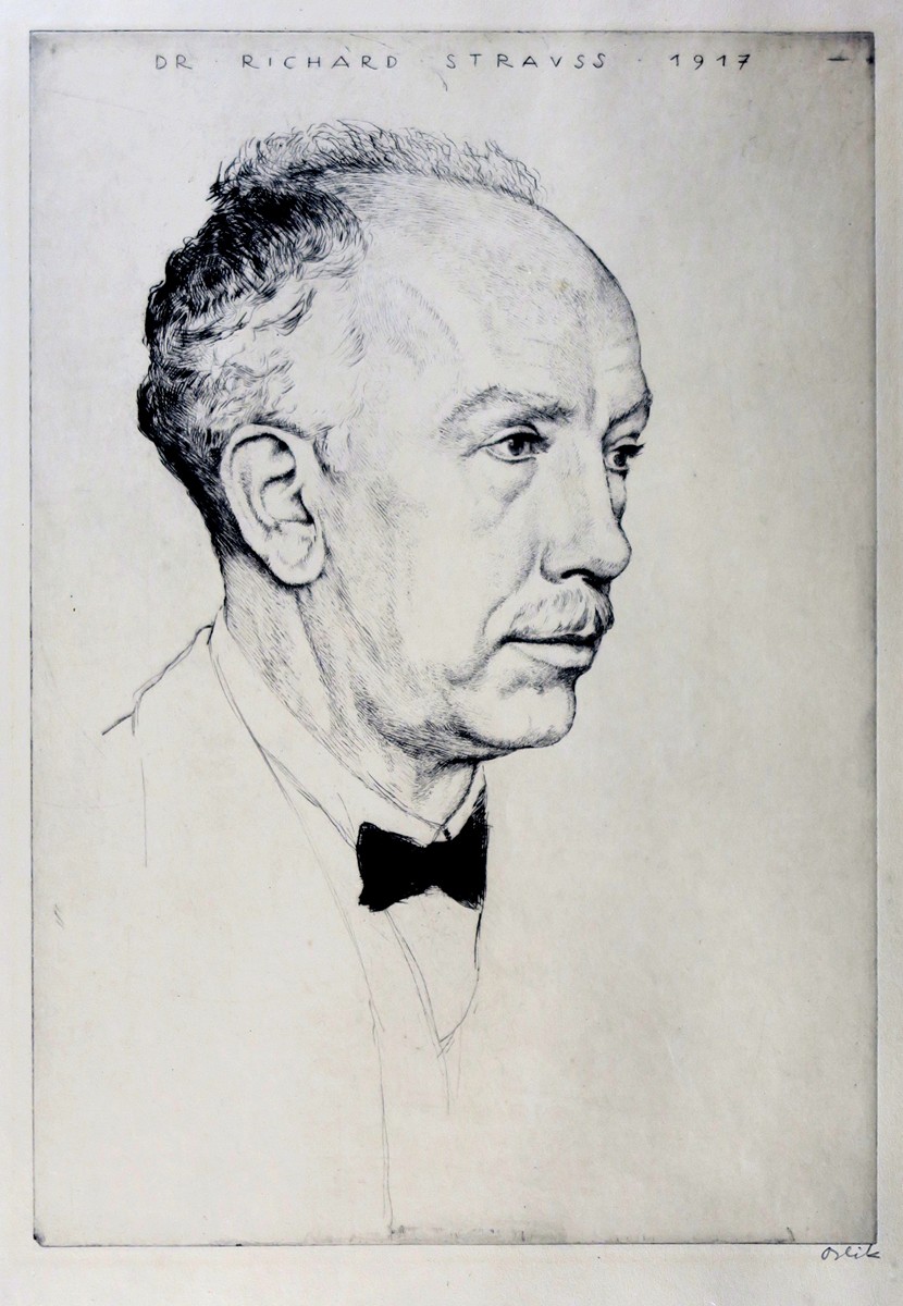 Emil Orlik (1870 - 1932) - Portrét Richarda Strausse