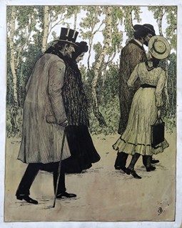 Josef Jelínek (1871 - 1945) - Procházka v parku - dva listy