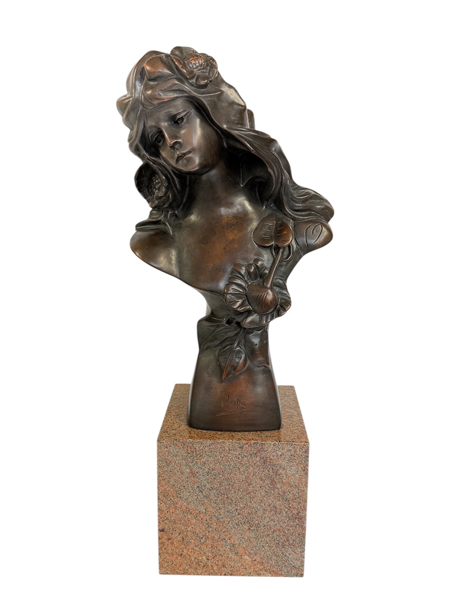Alfons Mucha (1860 - 1939) - Secesní busta dívky