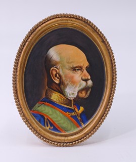 Portrét Císaře FJI na porcelánu