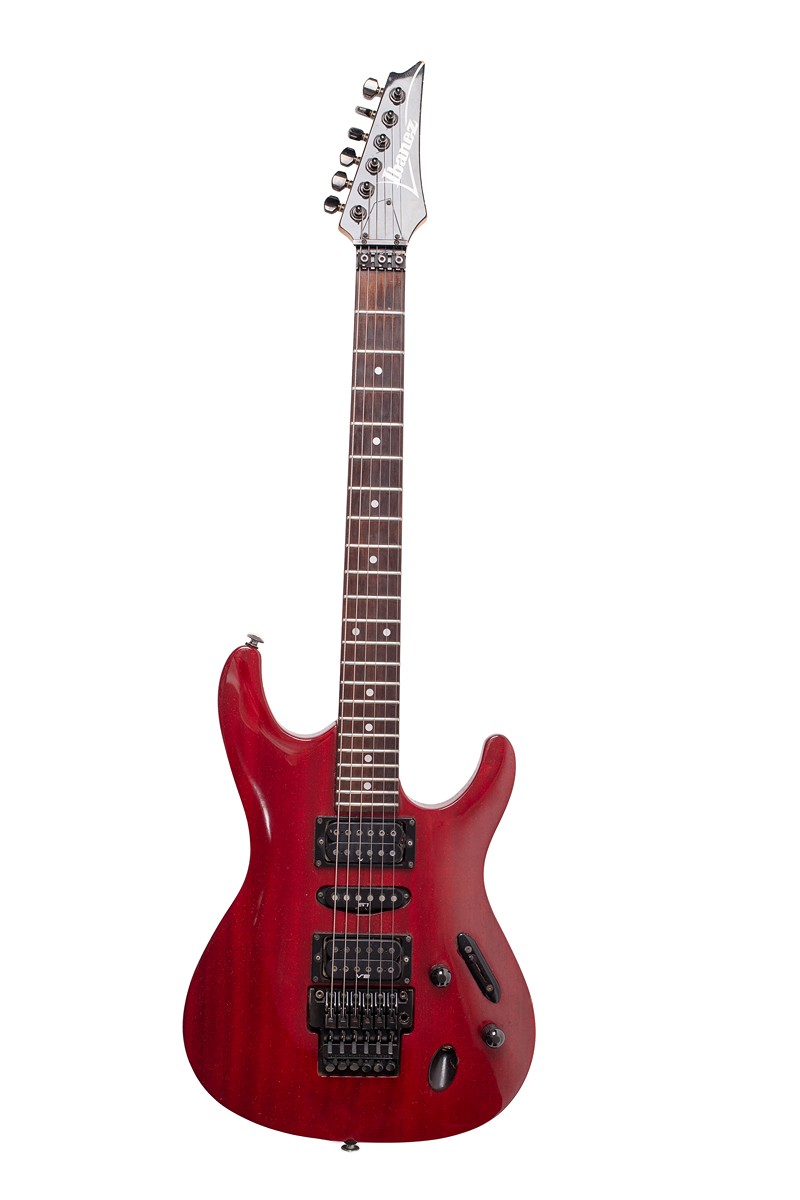 Elektrická kytara Ibanez S540 / 540S Saber (Transparent Red) s tremolem Lo-Pro Edge, snímači IBZ/USA a pevným kufrem | Ibanez (vyrobeno v proslulé kytarové manufaktuře FujiGen Gakki, Nagano, Japonsko)