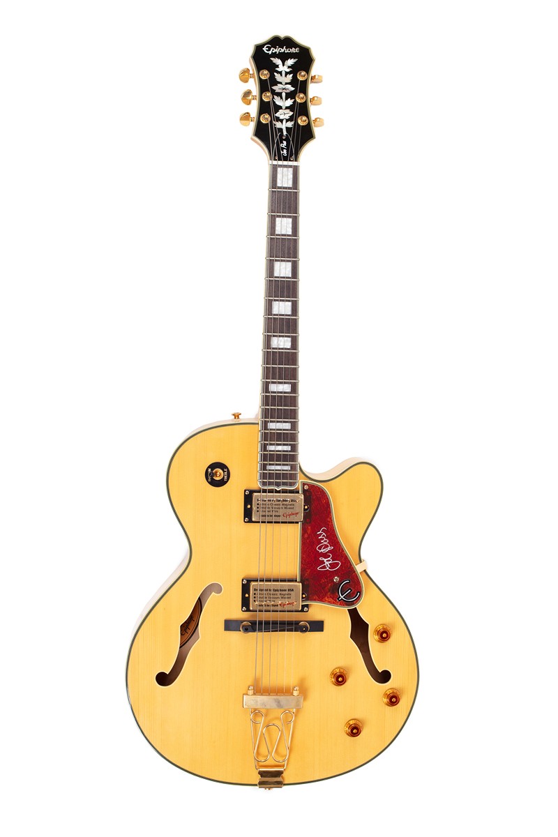 Archtop jazzová elektrická kytara Epiphone Joe Pass Emperor-II NA (Natural) s luxusním kufrem s aligátořím vzorem | Epiphone (v licenci Gibson Guitar Corp.)