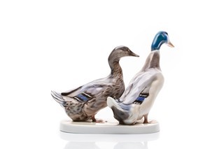 Pár kachen březňaček (Entenpaar) - návrh Willy Zügel (1876–1950) | Porzellanfabrik Rosenthal, Selb (Německo)