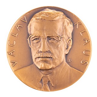Jiří Prádler (1929–2002) - Pamětní číslovaná medaile "Václav Klaus" (1998, č. 004/200)