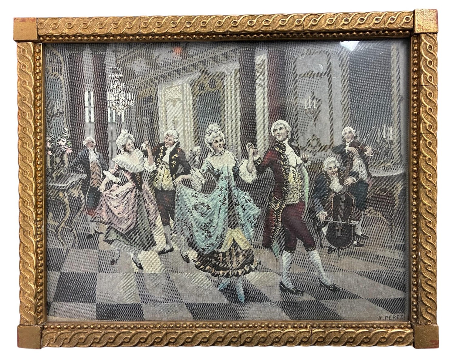 Neyret Frères - Francouzský gobelín "rokokový bál"