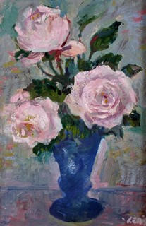 Veris Jaroslav - Zamazal - Růže v modré váze