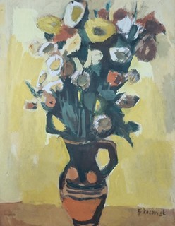 Kocourek František - Zátiší na žlutém pozadí