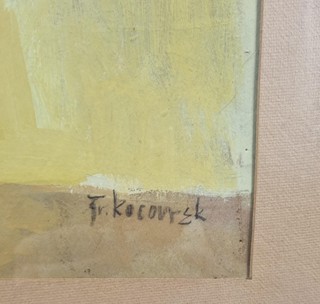 Kocourek František - Zátiší na žlutém pozadí