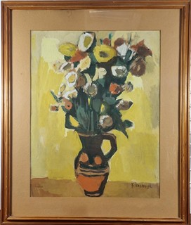 Kocourek František - Zátiší na žlutém pozadí