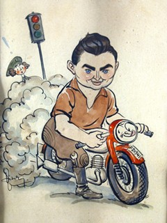 Karikatura motoristy